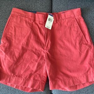 Polo Ralph Lauren classic fit 6 inch flat front shorts. Size 31. Nantucket red